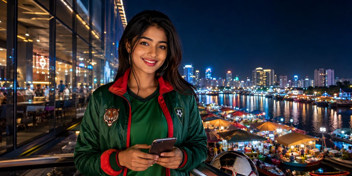 বরিশালে ক্রিকেট বেটিং প্রোমোশন মোবাইলে দেখছেন একজন খেলোয়াড়